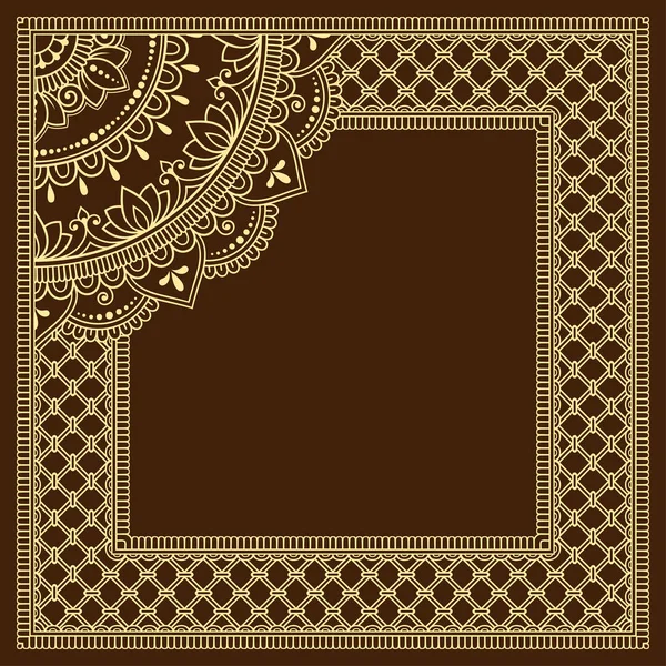 Stylized Henna Tattoos Decorative Pattern Decorating Covers Book Notebook Casket — Stock Vector