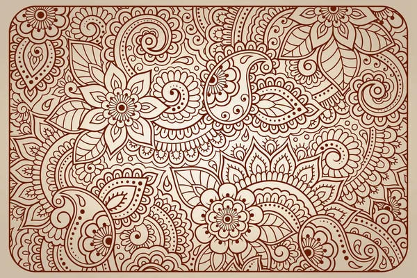 Estilizado Con Tatuajes Henna Patrón Decorativo Para Decoración Cubiertas Para — Vector de stock