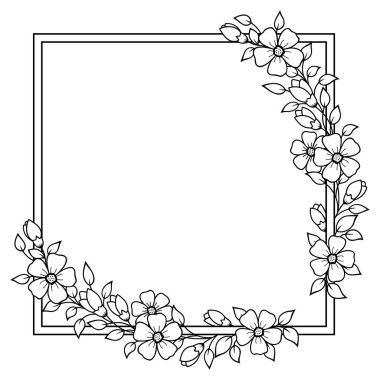 Kınalı dövmeler, defter, tabut, dergi, kartpostal ve klasör için dekoratif desenler. Mehndi tarzında çiçek. Doğu geleneğinde çerçeve.