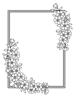 Kınalı dövmeler, defter, tabut, dergi, kartpostal ve klasör için dekoratif desenler. Mehndi tarzında çiçek. Doğu geleneğinde çerçeve.
