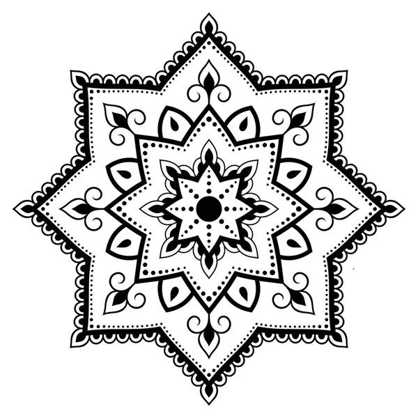 Circulaire Patroon Vorm Van Een Mandala Met Bloem Voor Henna — Stockvector