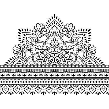 Tasarım, uygulama, kına, Mehndi ve dövme için mandala ile sorunsuz sınırları. Etnik oryantal tarzda dekoratif desen.