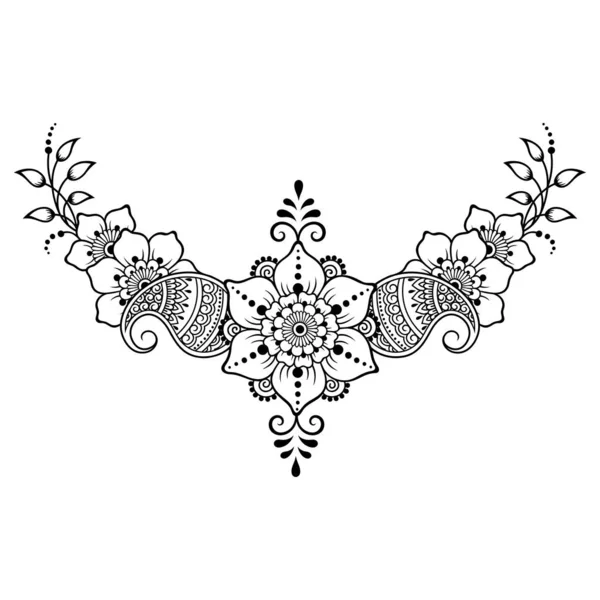 Mehndi Μοτίβο Λουλούδι Για Henna Σχέδιο Και Τατουάζ Διακόσμηση Έθνικ — Διανυσματικό Αρχείο