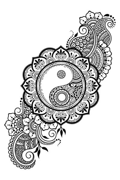 Modèle Circulaire Forme Mandala Pour Henné Mehndi Tatouage Décoration Ornement — Image vectorielle