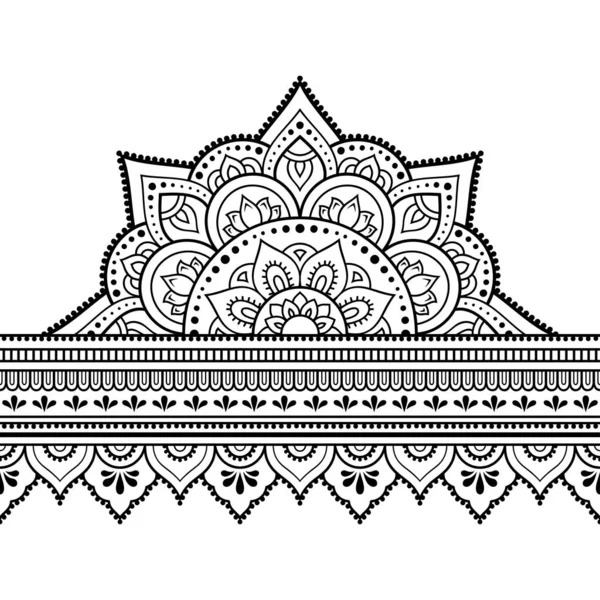Fronteras Sin Costura Con Mandala Para Diseño Aplicación Henna Mehndi — Archivo Imágenes Vectoriales
