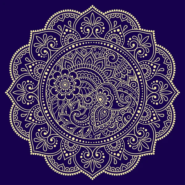 Patrón Circular Color Forma Mandala Con Flor Para Decoración Impresión — Archivo Imágenes Vectoriales