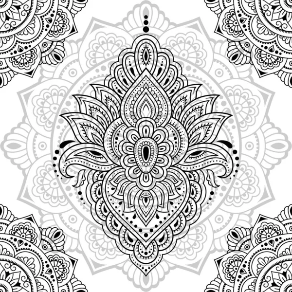 Zökkenőmentes Dekoratív Dísz Etnikai Keleti Stílusban Körkörös Minta Formájában Mandala — Stock Vector