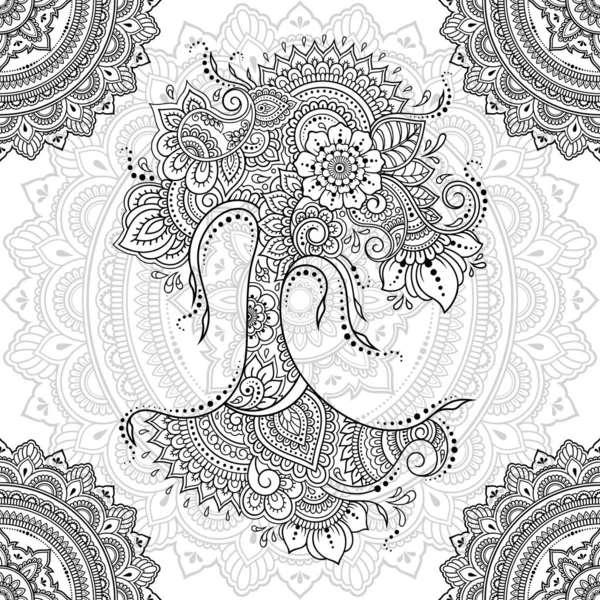 Seamless Decorative Ornament Ethnic Oriental Style Circular Pattern Form Mandala — Stock Vector
