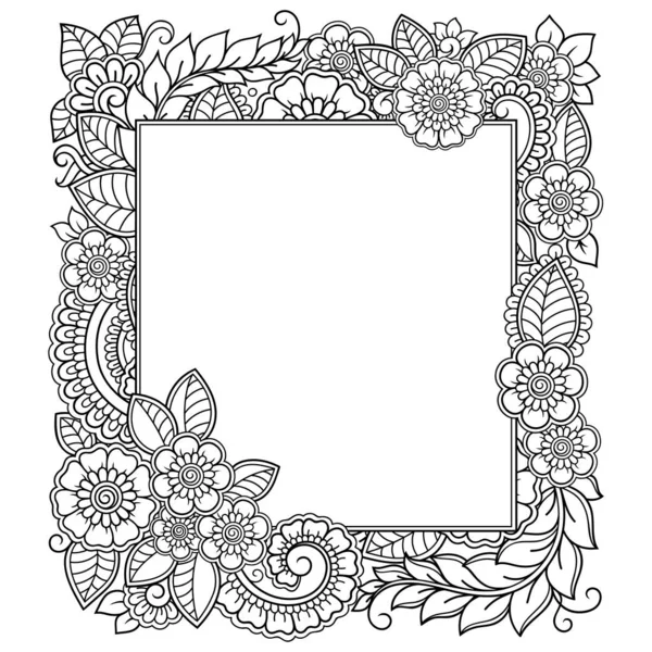 Estilizado Con Tatuajes Henna Patrón Decorativo Para Decoración Cubiertas Para — Vector de stock