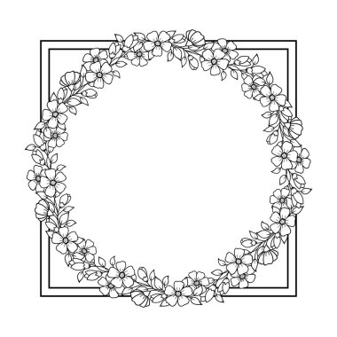 Doğu geleneğinde çerçeve. Kınalı dövmeler, defter, tabut, dergi, kartpostal ve klasör için dekoratif desenler. Mehndi tarzında çiçek mandala.
