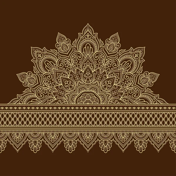 Zökkenőmentes Határok Mandala Tervezés Alkalmazása Henna Mehndi Tetoválás Dekoratív Minta — Stock Vector