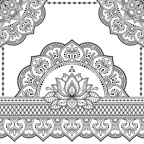 Estilizado Com Padrão Decorativo Tatuagem Henna Para Decorar Capas Livro —  Vetores de Stock