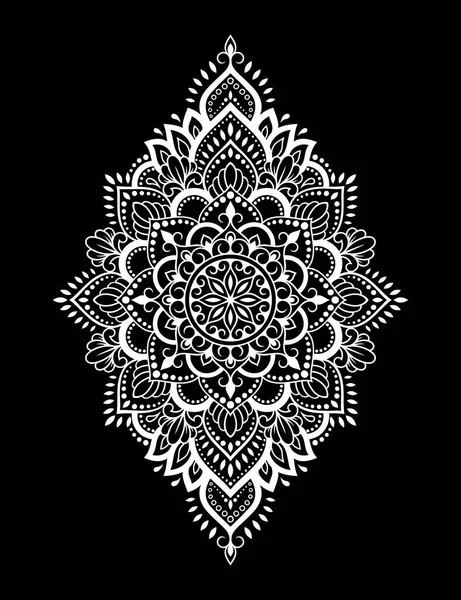 Padrão Circular Forma Mandala Com Flor Para Henna Mehndi Tatuagem — Vetor de Stock