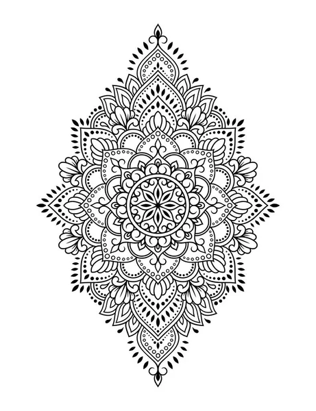 圆形图案为曼达拉花 为Henna Mehndi 民族东方风格的装饰装饰 略图手绘矢量图解 — 图库矢量图片