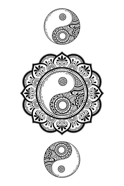 Modèle Circulaire Forme Mandala Pour Henné Mehndi Tatouage Décoration Ornement — Image vectorielle