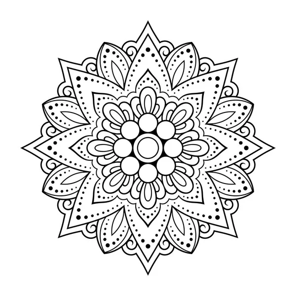 Modèle Circulaire Forme Mandala Avec Fleur Pour Henné Mehndi Tatouage — Image vectorielle