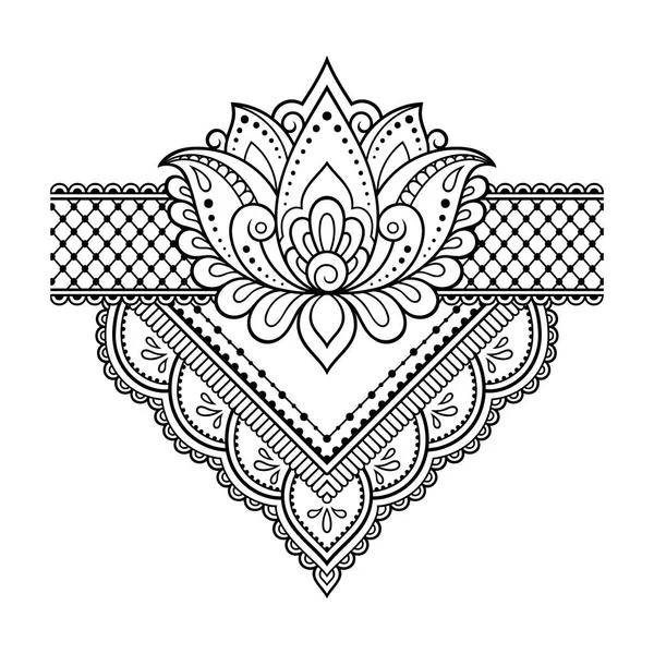 Lotus Mehndi Květinový Vzor Pro Kreslení Tetování Henny Dekorace Orientálním — Stockový vektor