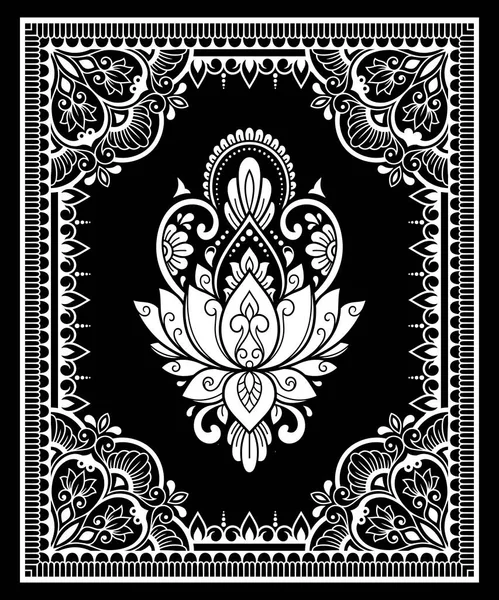 Stylisé Avec Motif Décoratif Tatouage Henné Pour Décorer Les Couvertures — Image vectorielle