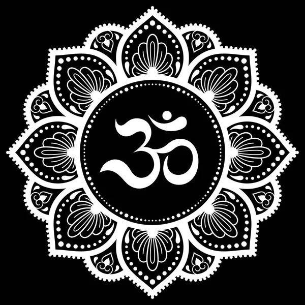 Padrão Circular Forma Mandala Para Com Flor Henna Mehndi Tatuagem —  Vetores de Stock