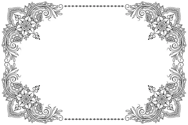 Estilizado Con Tatuajes Henna Patrón Decorativo Para Decoración Cubiertas Para — Vector de stock