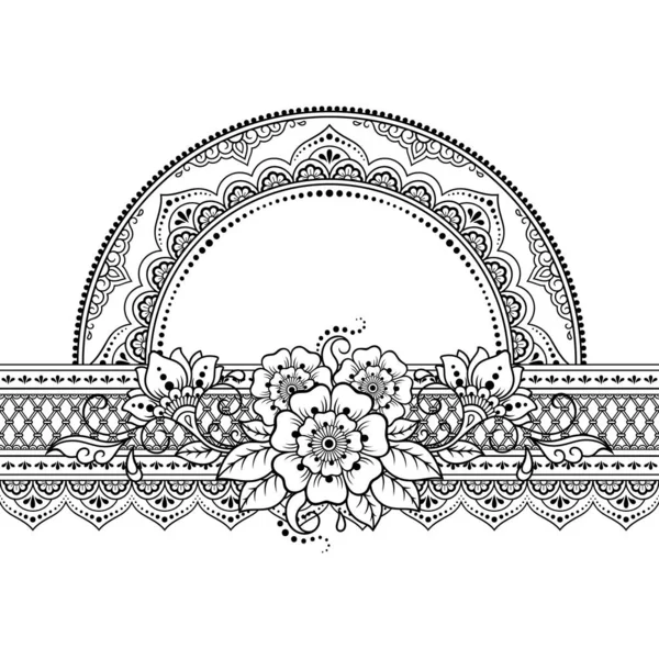 Nahtlose Grenzen Mit Mandala Für Design Applikation Von Henna Mehndi — Stockvektor
