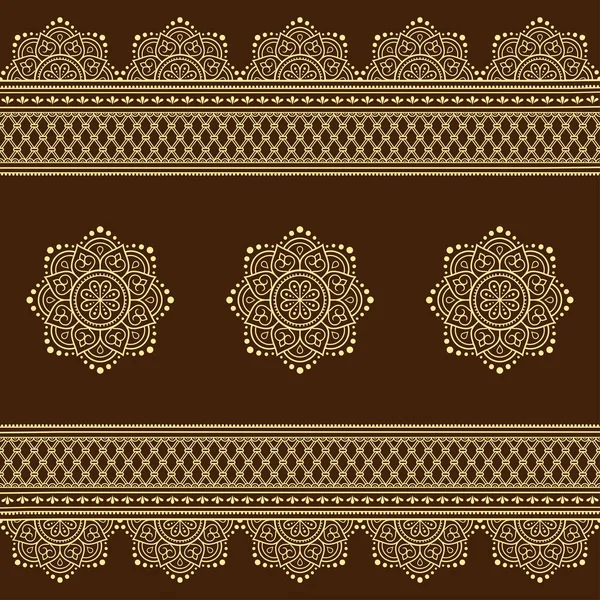 Σετ Χωρίς Ραφή Μοτίβο Των Συνόρων Για Mehndi Henna Σχέδιο — Διανυσματικό Αρχείο