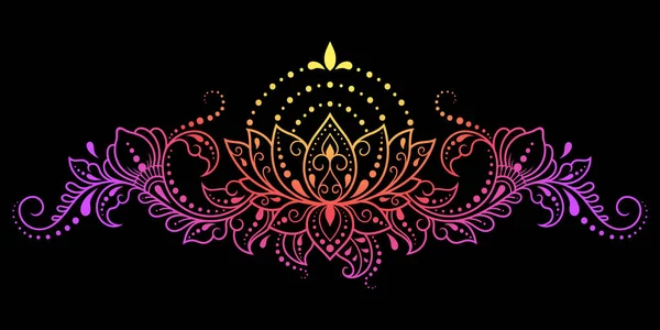 Mehndi Lotus Flor Padrão Para Desenho Tatuagem Henna Decoração Estilo — Vetor de Stock