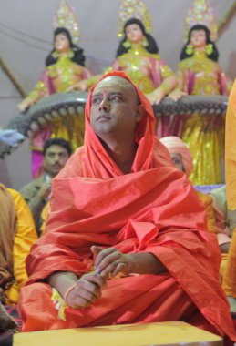 insanlar Kumbh Mela Festival, dünyanın en büyük dini toplama, Allahabad, Uttar Pradesh, Hindistan.