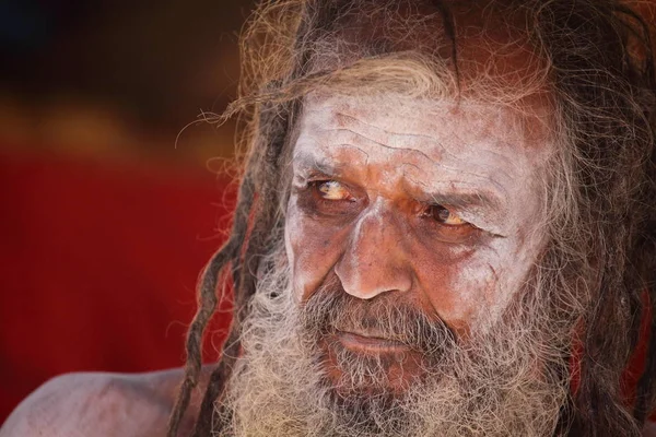 Unbekannter Mann Beim Kumbh Mela Festival Der Nähe Von Allahabad — Stockfoto