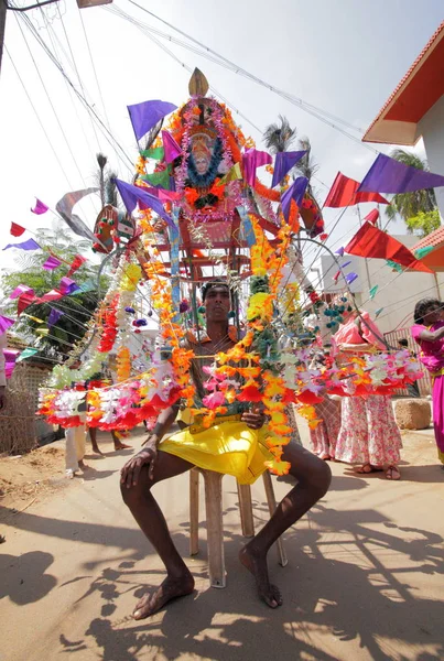Paikalliset Ihmiset Tamilnadu Osavaltiossa Chidambaranathapuram Kylä — kuvapankkivalokuva