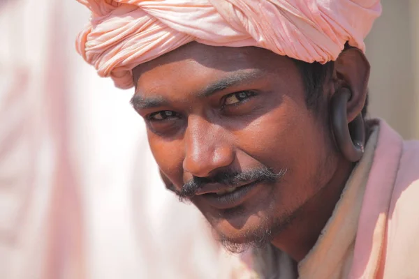 Oidentifierade Lokal Man Kumbh Mela Festival Nära Allahabad Indien Uttar — Stockfoto