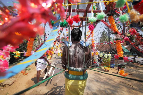 Gente Local Estado Tamilnadu Aldea Chidambaranathapuram — Foto de Stock