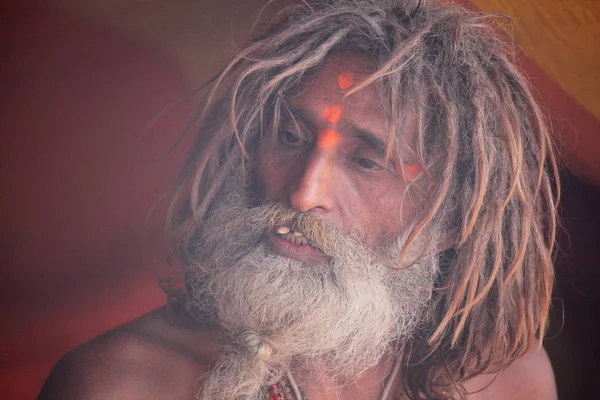 Unidentified Local Man Kumbh Mela Festival Allahabad India Uttar Pradesh — Stock Photo, Image