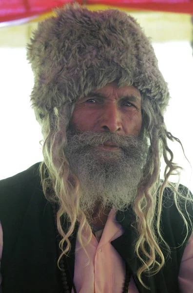 Homme Local Non Identifié Festival Kumbh Mela Près Allahabad Inde — Photo