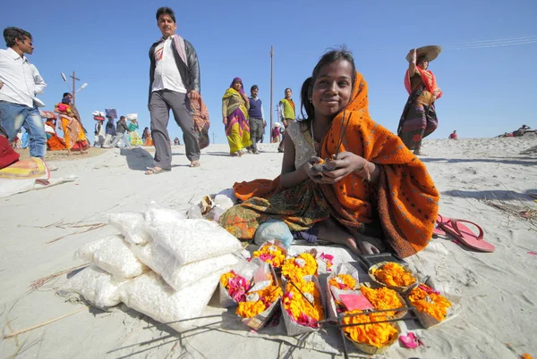 Місцеві Жителі Kumbh Mela Фестивалі Поблизу Аллахабад Індії Уттар Прадеш — стокове фото