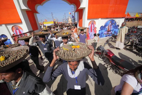 Місцеві Жителі Kumbh Mela Фестивалі Поблизу Аллахабад Індії Уттар Прадеш — стокове фото