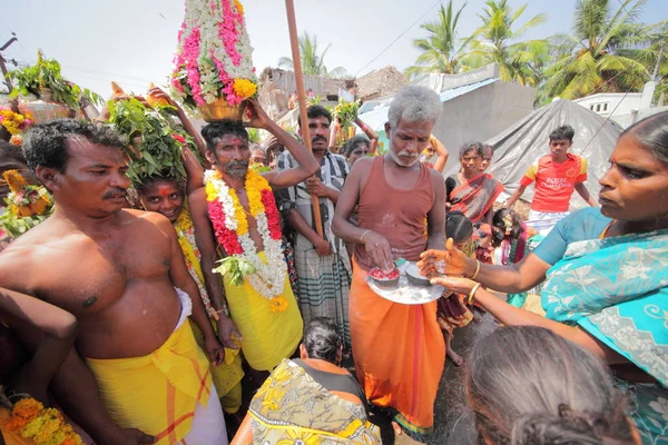 Mieszkańców Stan Tamilnadu Wieś Chidambaranathapuram — Zdjęcie stockowe