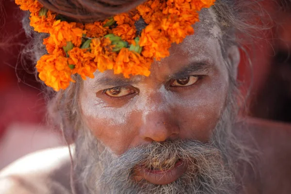 Onbekende Lokale Man Kumbh Mela Festival Buurt Van Allahabad India — Stockfoto