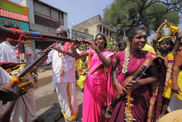 Gente Local Estado Tamilnadu Aldea Chidambaranathapuram — Foto de Stock