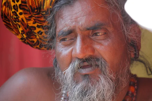 Homem Local Não Identificado Festival Kumbh Mela Perto Allahabad Índia — Fotografia de Stock