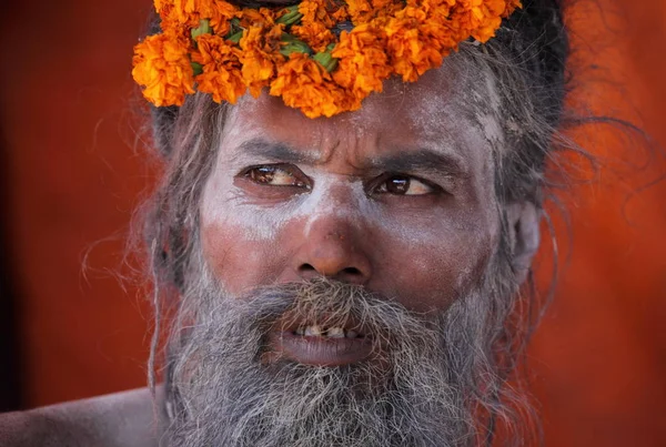 Homem Local Não Identificado Festival Kumbh Mela Perto Allahabad Índia — Fotografia de Stock