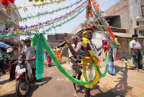 Gente Local Estado Tamilnadu Aldea Chidambaranathapuram — Foto de Stock