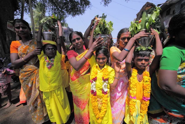 Yerel Halkın Tamilnadu Devlet Chidambaranathapuram Köyü — Stok fotoğraf