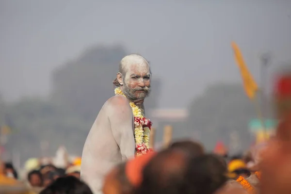 Tłum Kumbh Mela Festival Świecie Największym Religijne Gromadzenie Allahabad Uttar — Zdjęcie stockowe