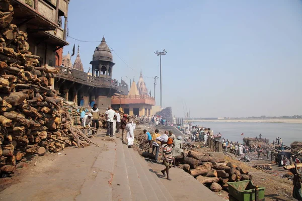 Barcos Rio Varanasi Ganges Uttar Pradesh Índia — Fotografia de Stock