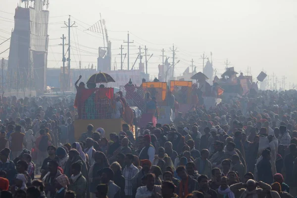 Натовп Фестивалі Kumbh Мела Світі Найбільше Релігійних Збір Аллахабад Уттар — стокове фото