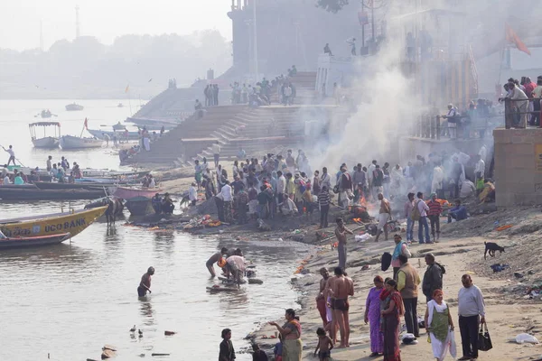 Barcos Río Varanasi Ganges Uttar Pradesh India — Foto de Stock