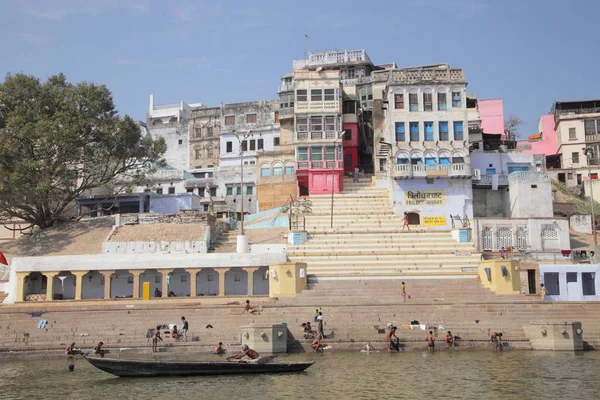 Varanasi Uttar Pradesh Indie Pohled Řeky Ganges Staré Historické Varanasi — Stock fotografie