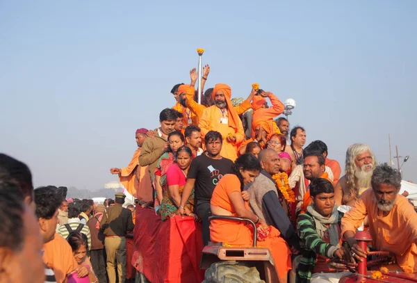Натовп Фестивалі Kumbh Мела Світі Найбільше Релігійних Збір Аллахабад Уттар — стокове фото