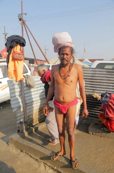 Menschenmenge Beim Kumbh Mela Festival Dem Weltgrößten Religiösen Treffen Allahabad — Stockfoto